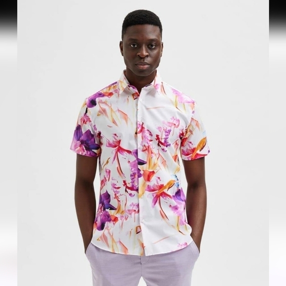 Selected/Homme Other - Selected Homme Henrik Slim Fit Floral Button Down Shirt